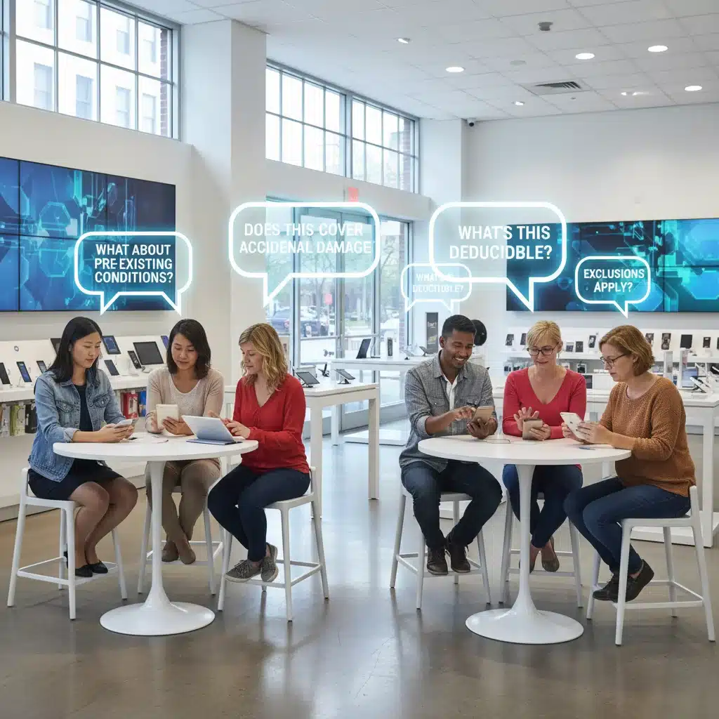 Consumers actively reviewing and discussing new warranty terms and conditions on digital devices.