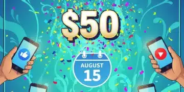Hands holding smartphones, showing various app logos, with a prominent $50 bonus and August 2026 deadline.