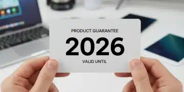 Hands holding a warranty card with '2026' highlighting upcoming changes in product guarantees.